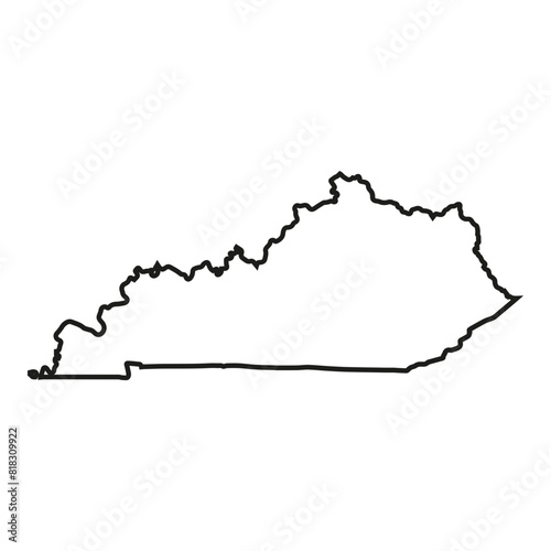 White solid outline of the state of Kentucky