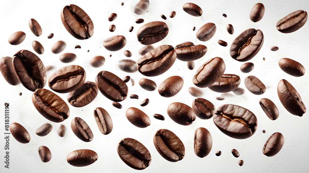 Fototapeta premium Coffee beans background, Generative AI