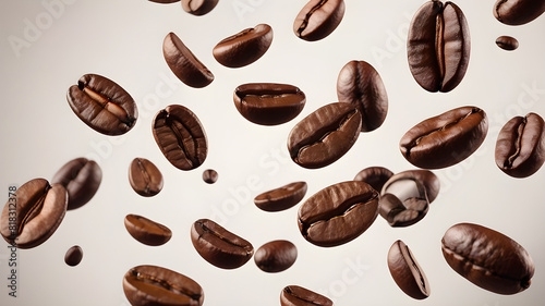 Coffee beans background, Generative AI