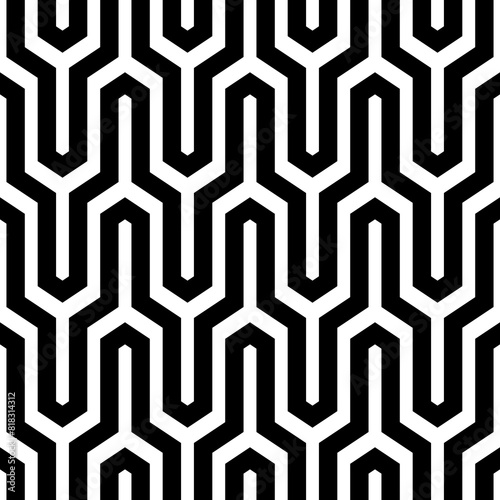 Jagged stripes motif. Seamless pattern. Linear backdrop. Geometric waves ornament. Zigzag lines background. Curves image. Digital paper, textile print, web design.