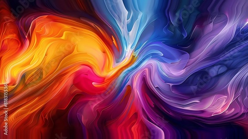 Wallpaper Mural Abstract painting. Colorful digital art. Torontodigital.ca