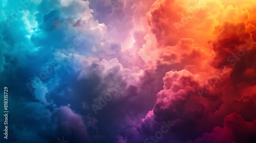 Abstract painting. Colorful clouds.