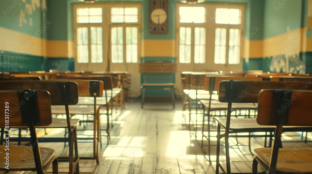 Empty Classroom Back to school concept in high school 08 Empty Classroom Back to school concept in high school 08