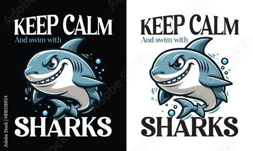 Shark graphic t shirt design vector illustration | Shark tee design | Print ready