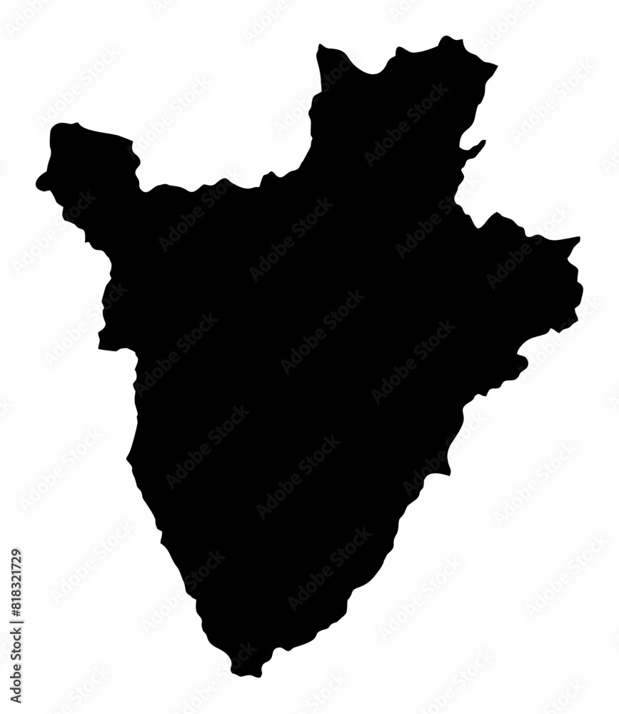 Burundi silhouette map Burundi silhouette map