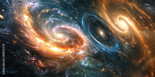 Galaxies spin and collide in a dance of cosmic beauty