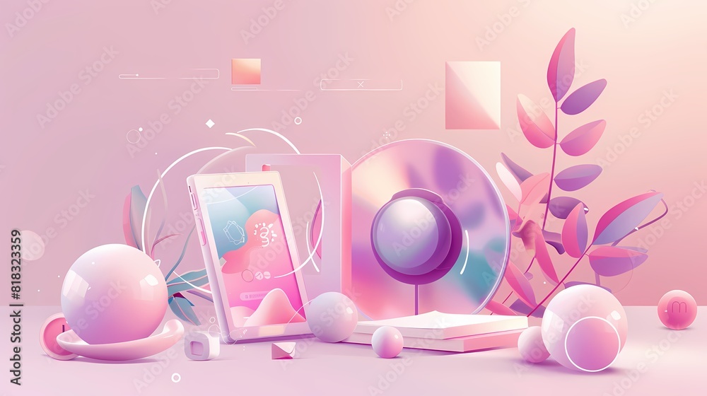 Dreamy pastel digital workspace setup Dreamy pastel digital workspace setup