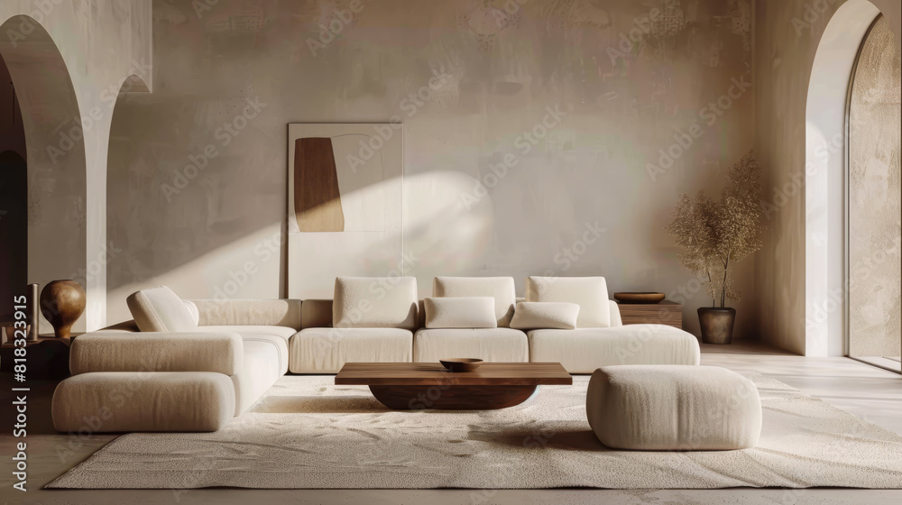 Fototapeta premium Minimal Interior Design Background Stylish Living Room