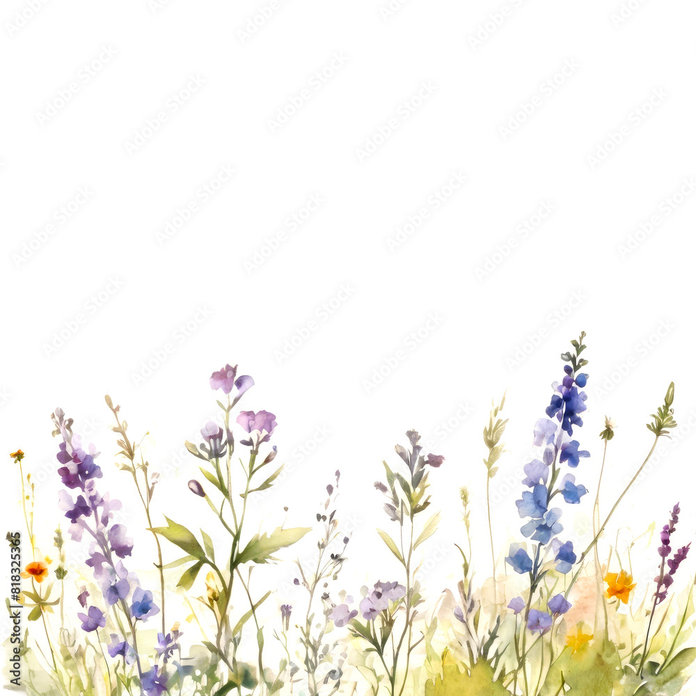 Naklejka premium Watercolor flowers. Colorful illustration.