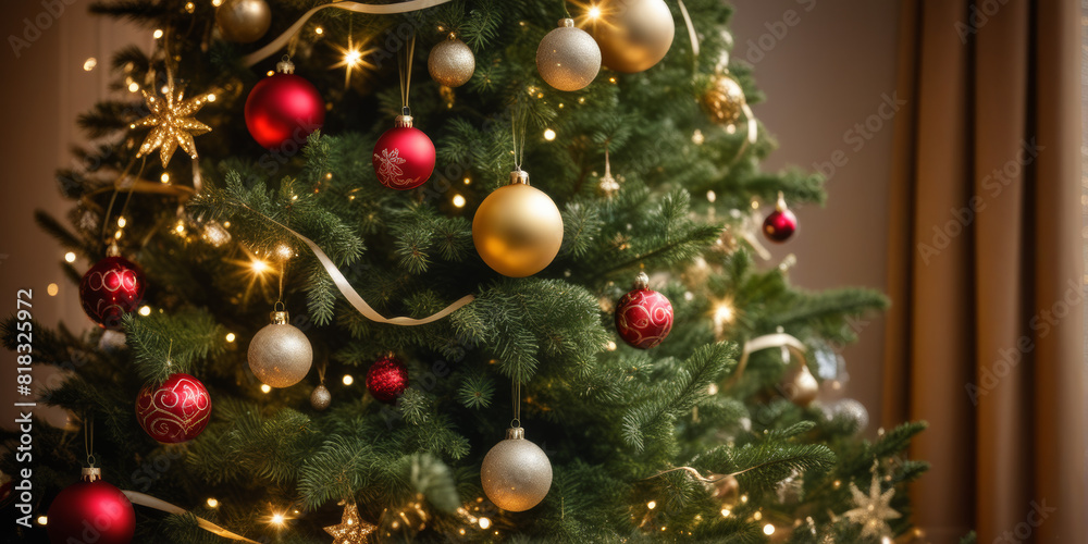Weihnachtliche Stimmung mit leuchtendem Christbaum im freien Weihnachtliche Stimmung mit leuchtendem Christbaum im freien