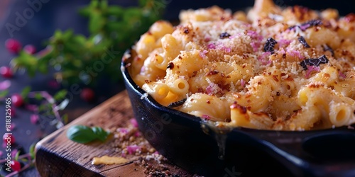 Enhance mac and cheese with black truffle for a perfect marriage. Concept Recipes, Comfort food, Gourmet cooking, Ingredients, Flavor pairing