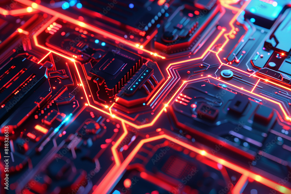 Close Up View of a Computer Circuit Board Close Up View of a Computer Circuit Board