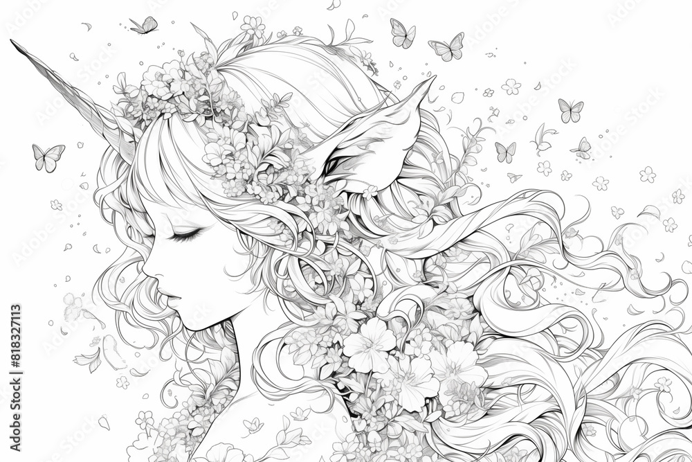 Girl With Unicorn Head Drawing Girl With Unicorn Head Drawing