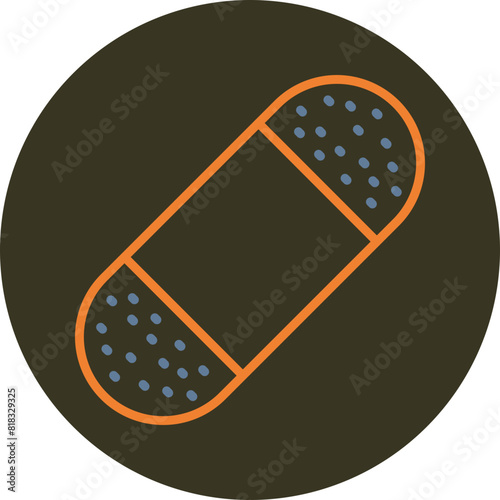 Band Aid Line Two Color Circle Icon