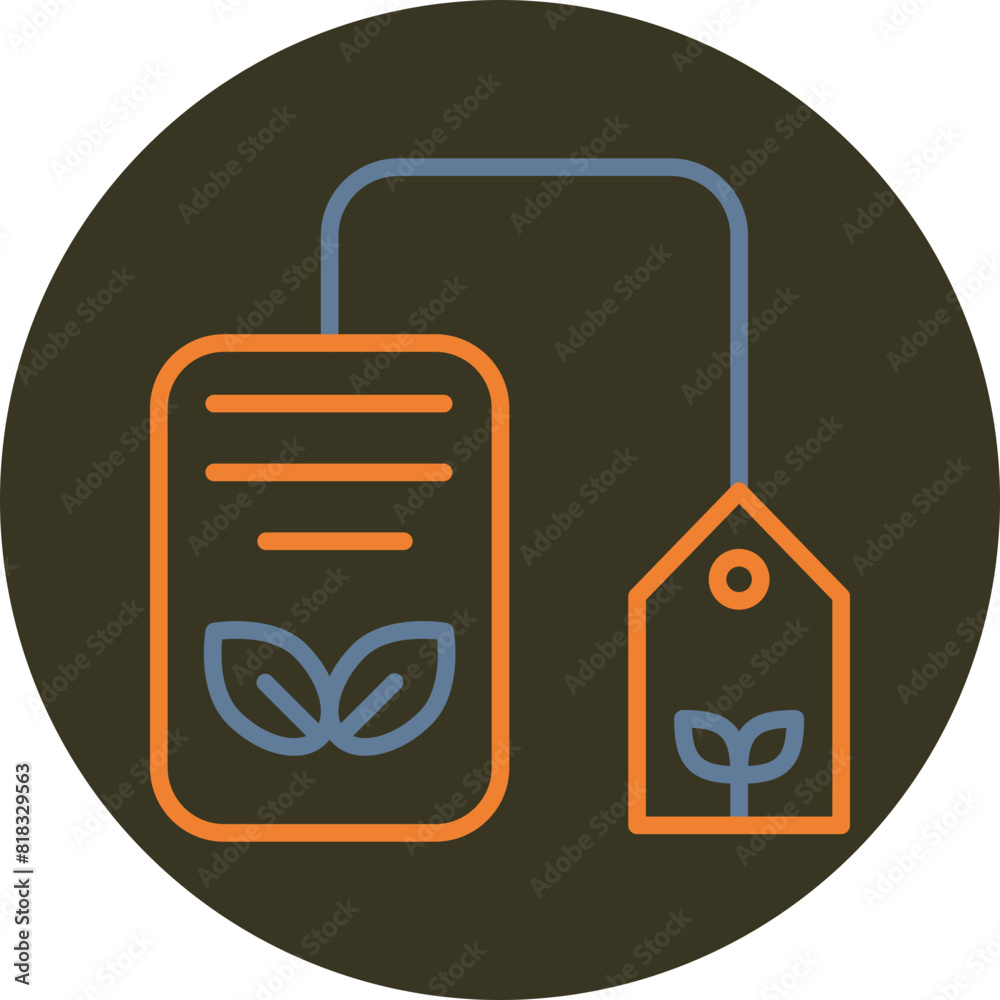 Herbs Bag Line Two Color Circle Icon Herbs Bag Line Two Color Circle Icon