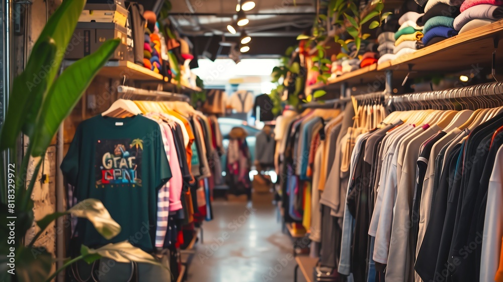 Naklejka premium second-hand clothing store 