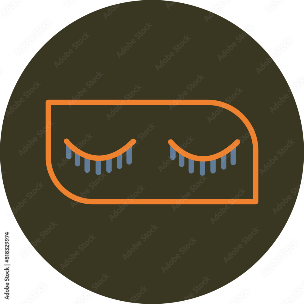 Eyelashes Line Two Color Circle Icon Eyelashes Line Two Color Circle Icon