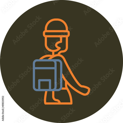 Tourist Line Two Color Circle Icon