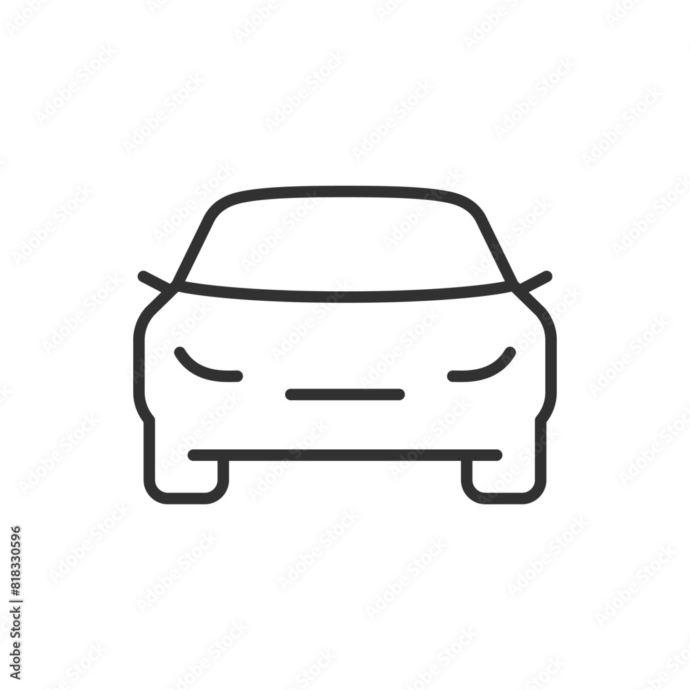 Car in front, linear icon. Line with editable stroke