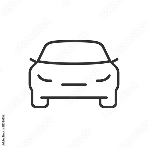 Car in front, linear icon. Line with editable stroke