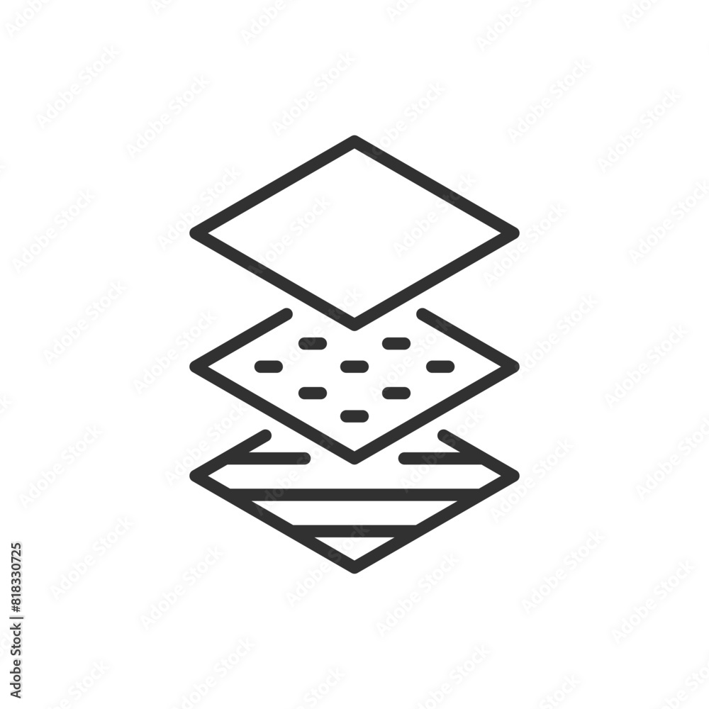 Layers of material, linear icon. Line with editable stroke