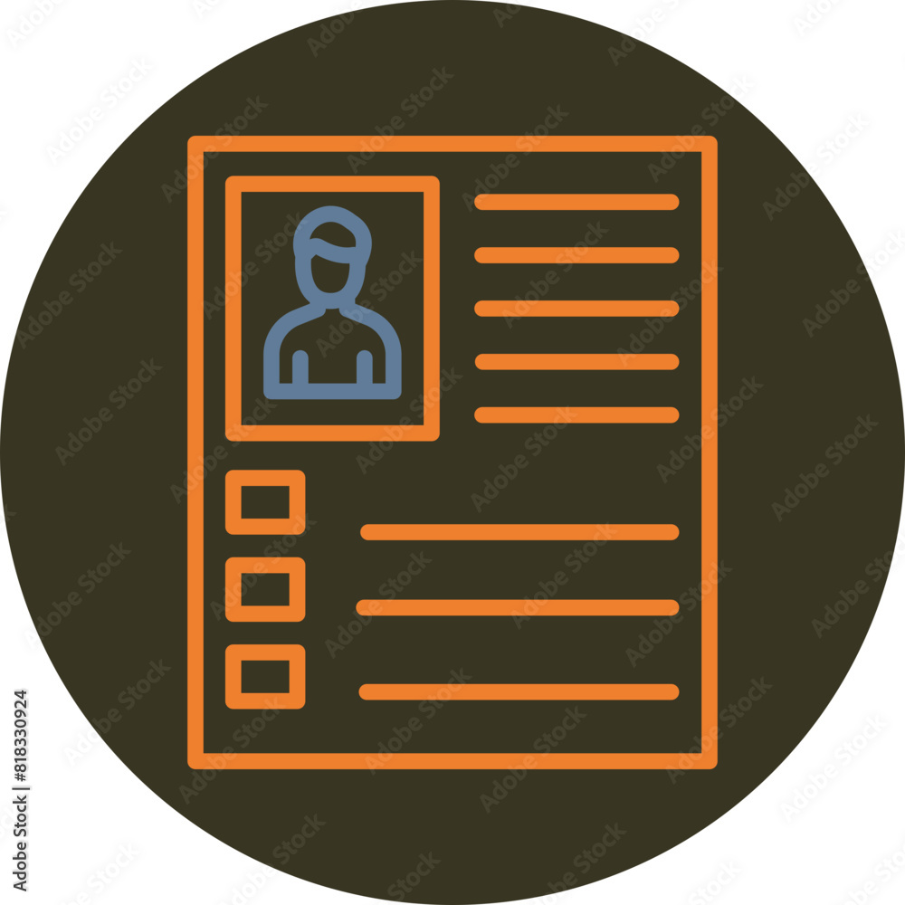 Curriculum Vitae Line Two Color Circle Icon Curriculum Vitae Line Two Color Circle Icon