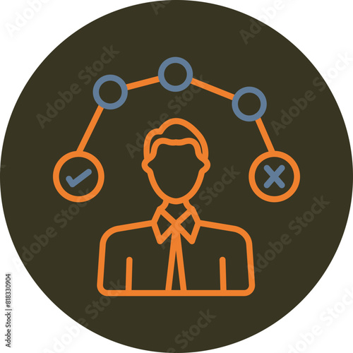 decision Line Two Color Circle Icon
