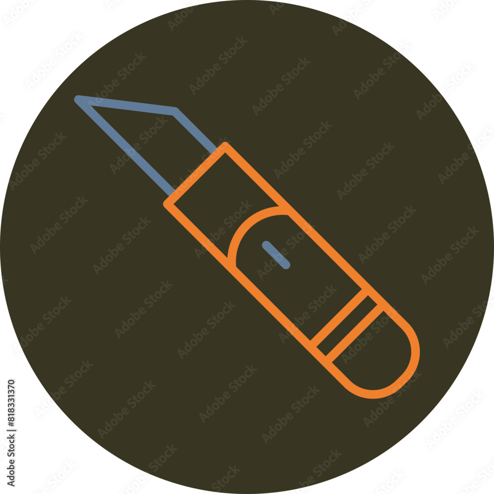 Scalpel Line Two Color Circle Icon Scalpel Line Two Color Circle Icon