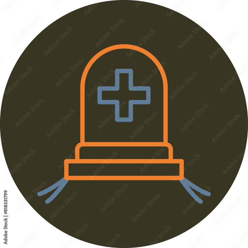 Fototapeta premium Graveyard Line Two Color Circle Icon