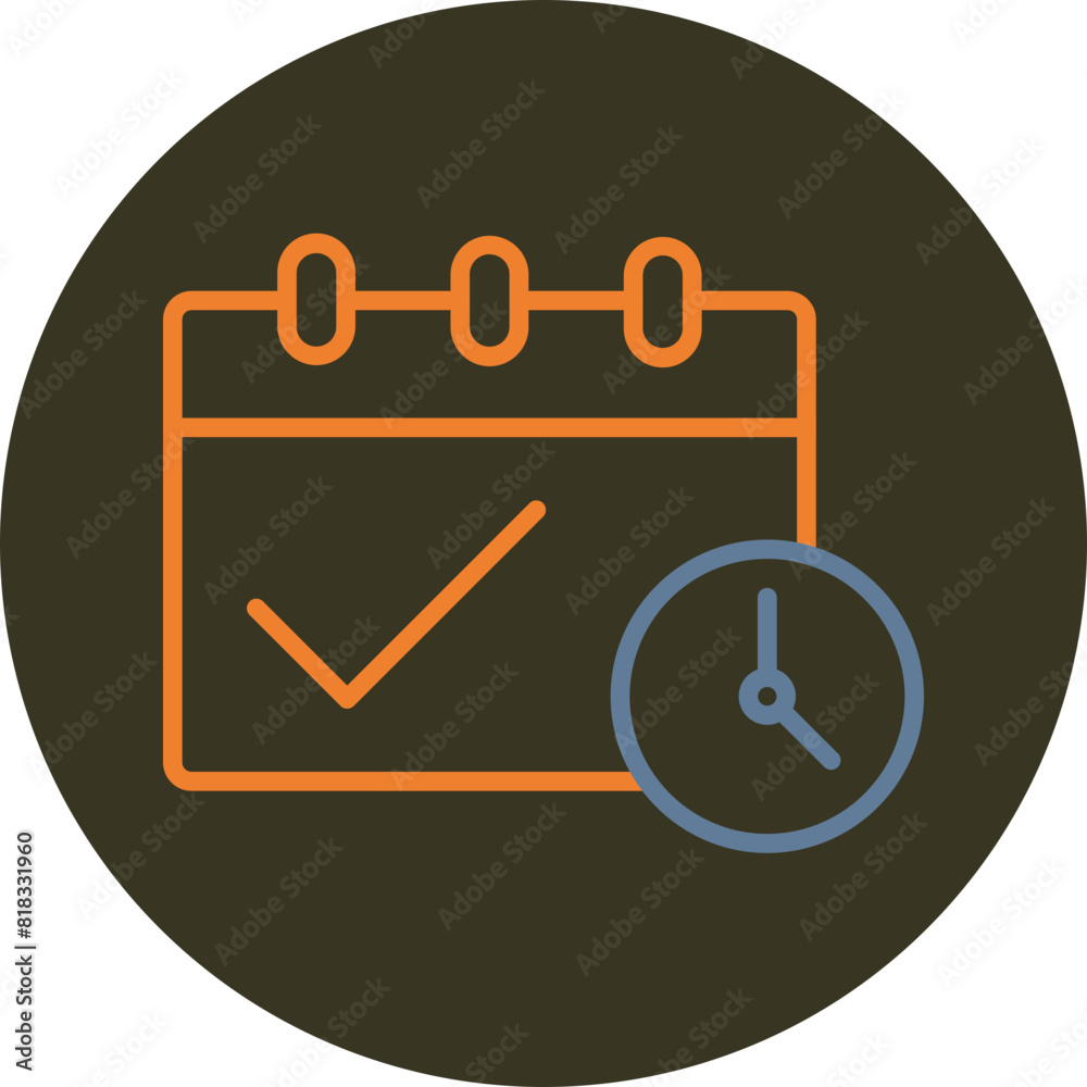 Calendar Last Day Line Two Color Circle Icon Calendar Last Day Line Two Color Circle Icon