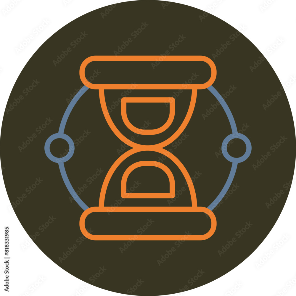 Sand Clock Line Two Color Circle Icon Sand Clock Line Two Color Circle Icon