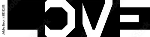 Love - blocky font, modern minimalist text design - vector