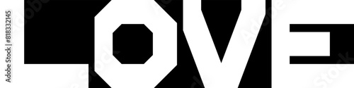 Love - strong blocky font, modern minimalist text design - vector