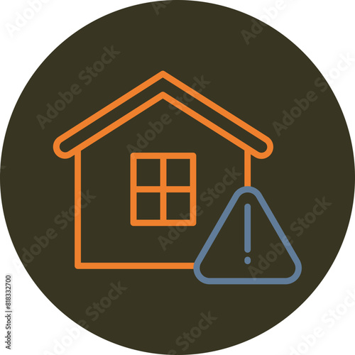 Warning Line Two Color Circle Icon