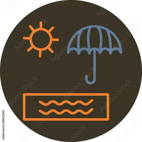 Beach Line Two Color Circle Icon