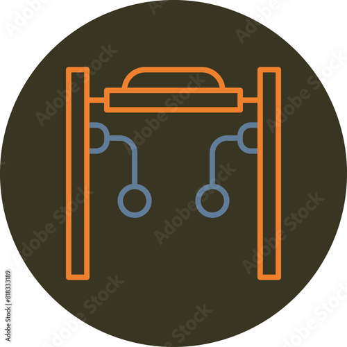 Cable Crossover Line Two Color Circle Icon