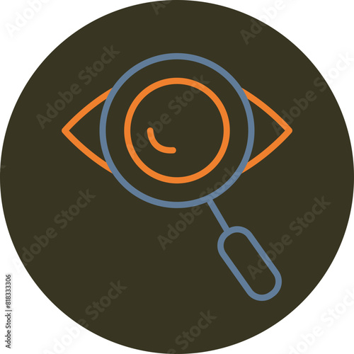 Private Detective Line Two Color Circle Icon