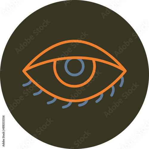 Eye Line Two Color Circle Icon