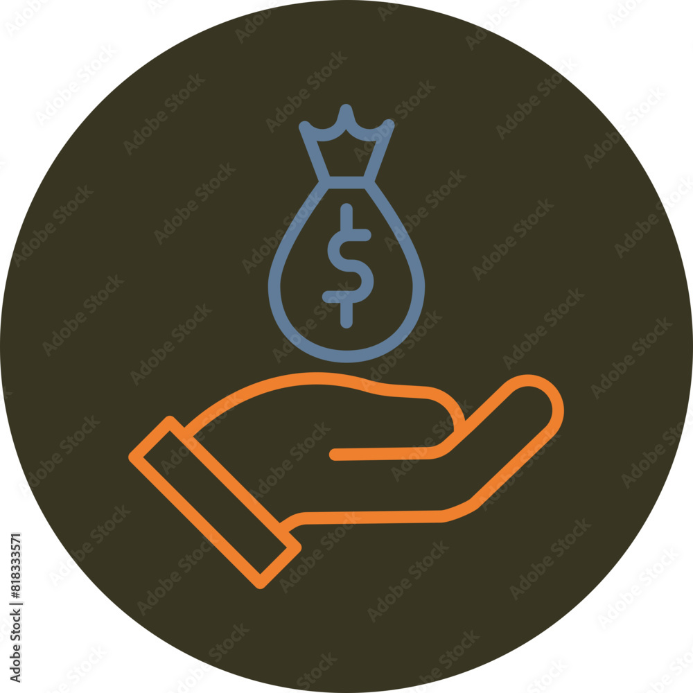 Loan Of Value Line Two Color Circle Icon Loan Of Value Line Two Color Circle Icon