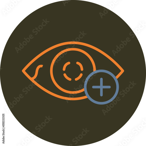 Hyperopia Line Two Color Circle Icon