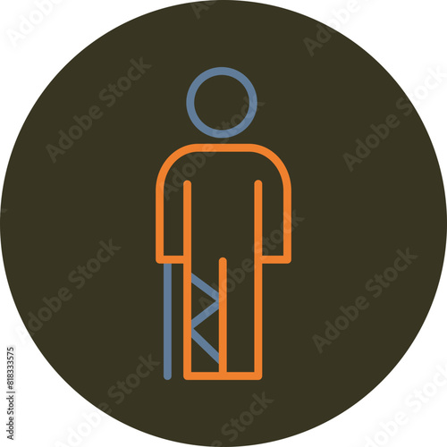 Injury Line Two Color Circle Icon