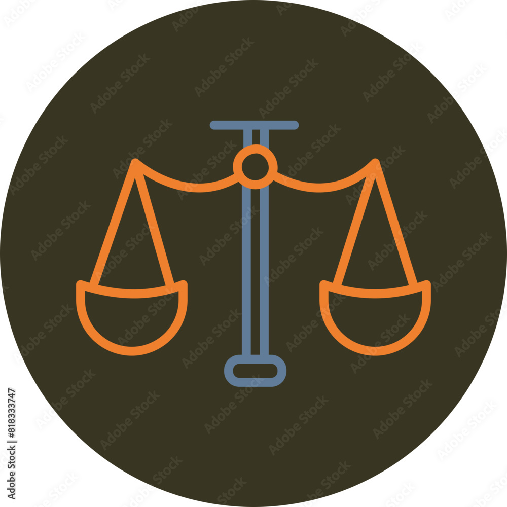 Law Line Two Color Circle Icon Law Line Two Color Circle Icon