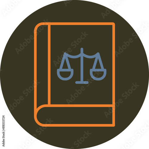 Book Line Two Color Circle Icon