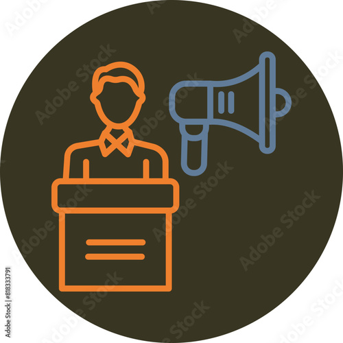 Campaign Line Two Color Circle Icon