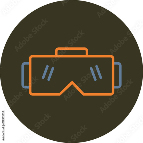 Stereoscopic Line Two Color Circle Icon