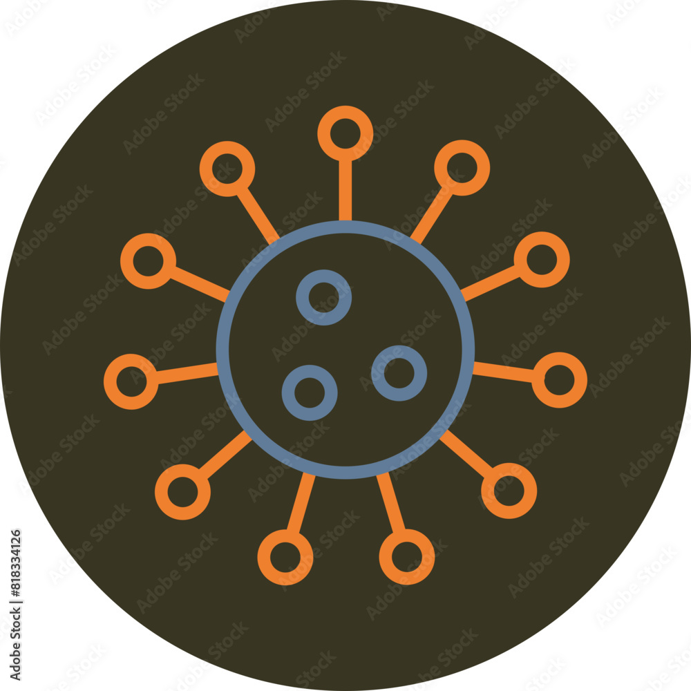 Infection Line Two Color Circle Icon Infection Line Two Color Circle Icon