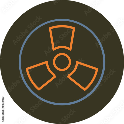 Radiation Line Two Color Circle Icon