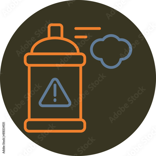 Aerosol Line Two Color Circle Icon
