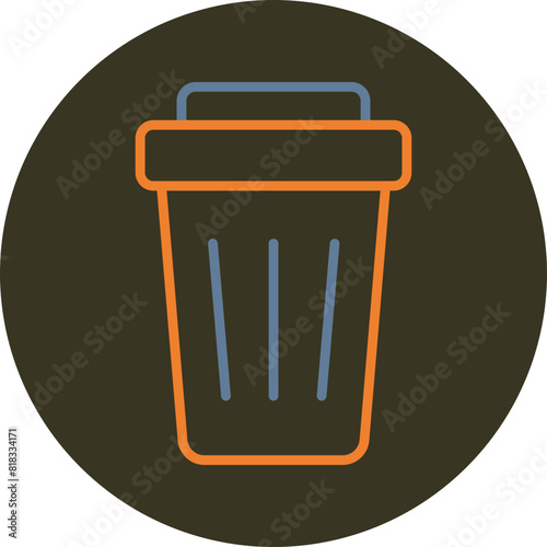 Trash Line Two Color Circle Icon