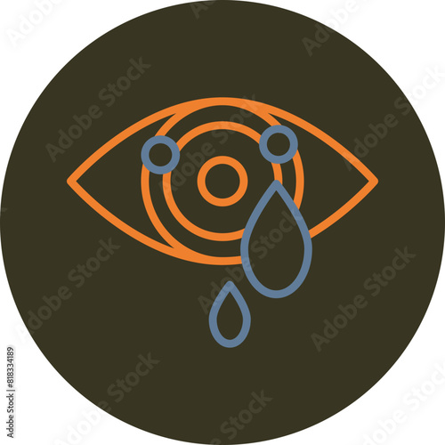 Conjunctivitis Line Two Color Circle Icon